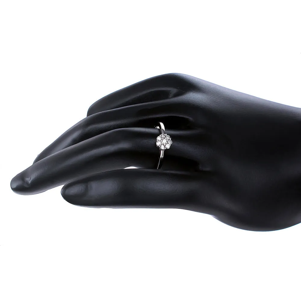 0.15 cttw 7-Stone Diamond Cluster Composite Ring in 10K White Gold