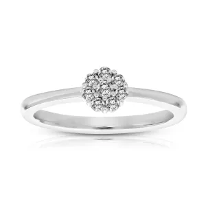 0.15 cttw 7-Stone Diamond Cluster Composite Ring in 10K White Gold