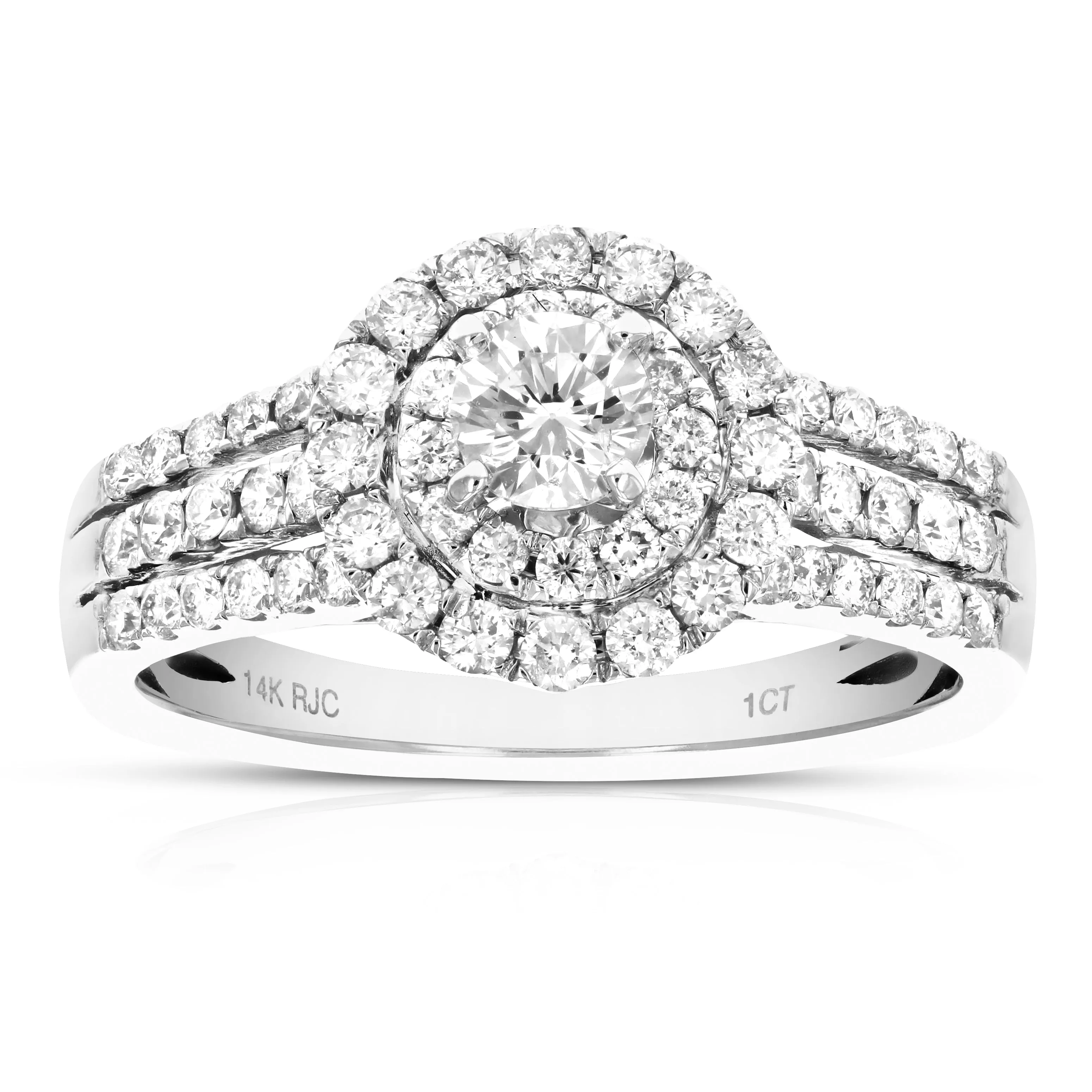 1 cttw Diamond Halo Composite Ring in 14K White Gold