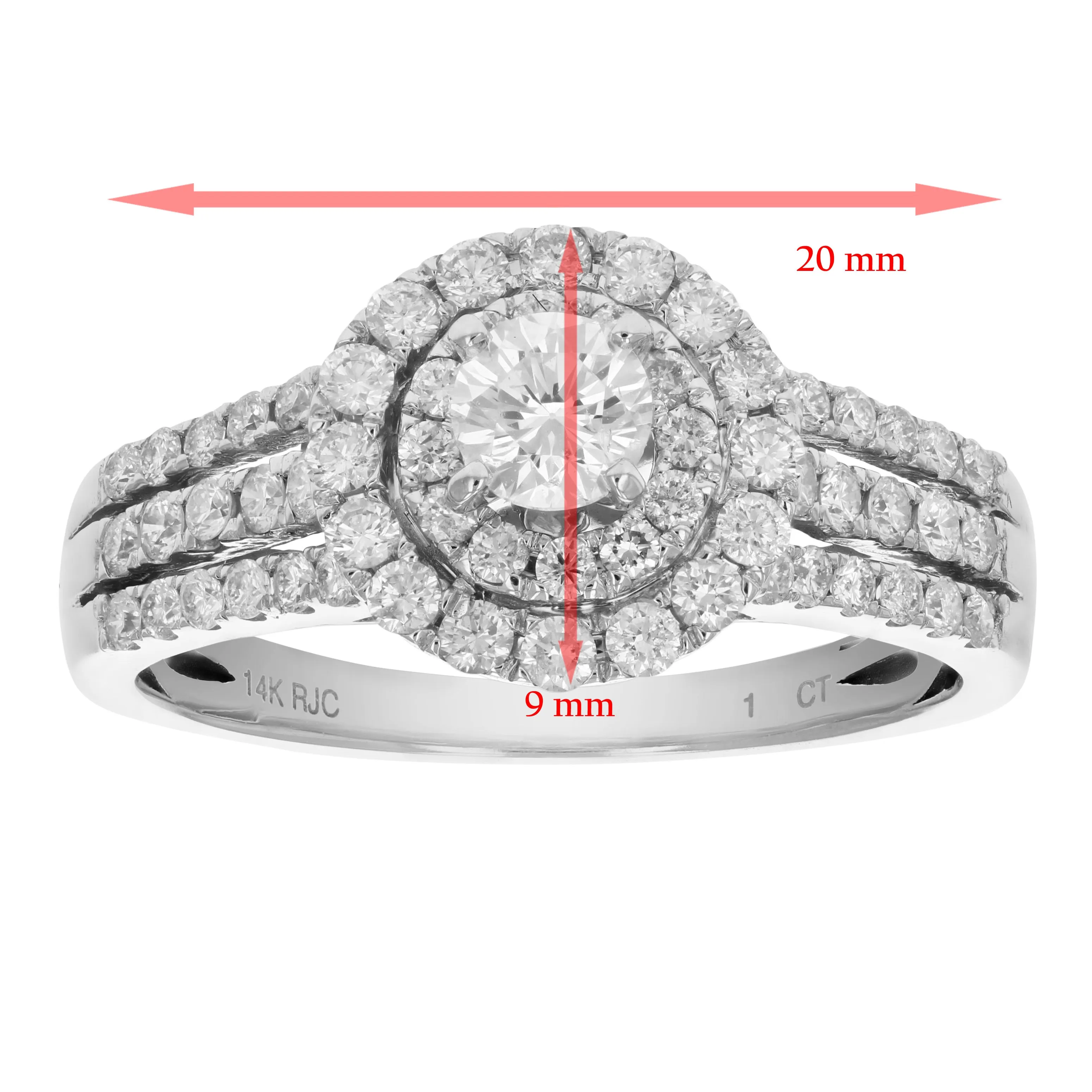 1 cttw Diamond Halo Composite Ring in 14K White Gold