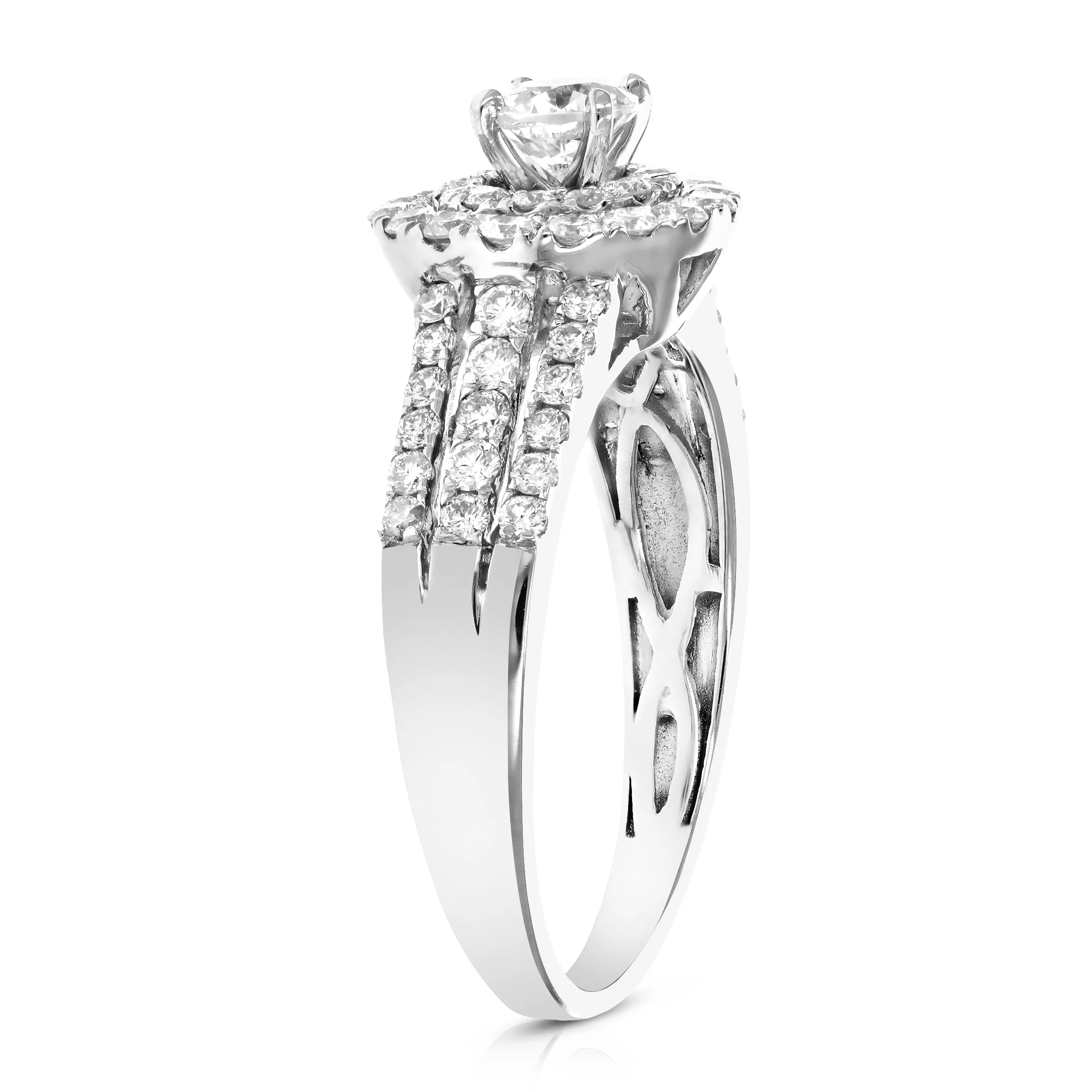 1 cttw Diamond Halo Composite Ring in 14K White Gold