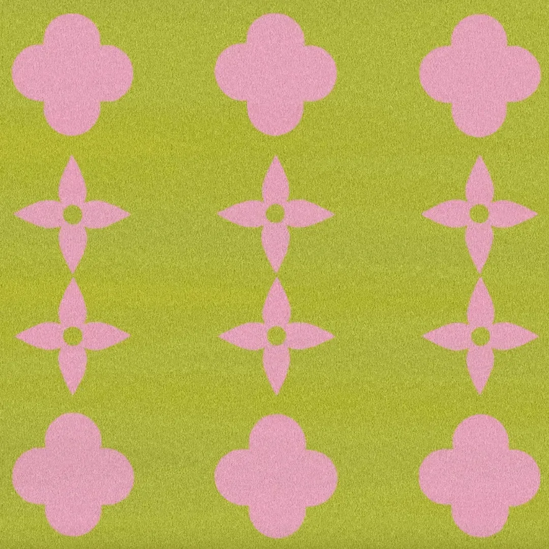 1001 Clover Stars Hand Tufted Rug - Cyber Lime