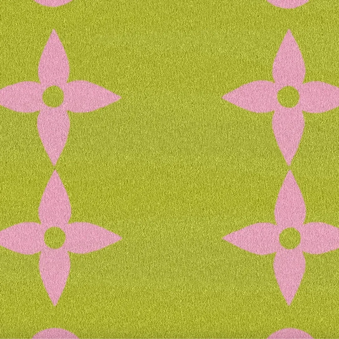 1001 Clover Stars Hand Tufted Rug - Cyber Lime
