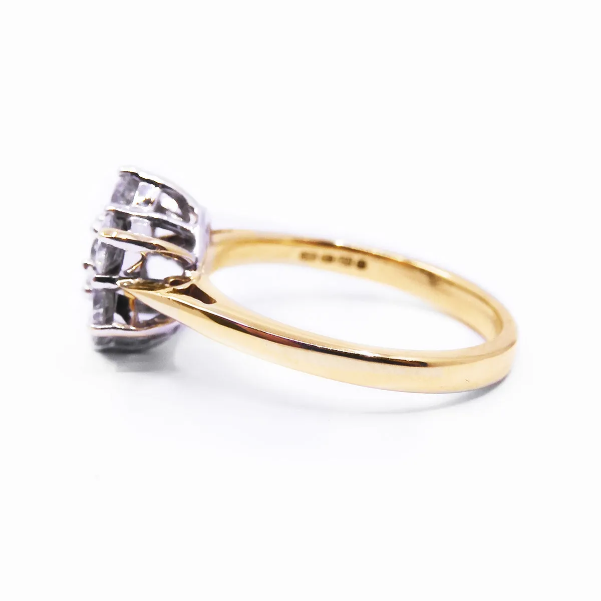 1.00ct Diamond Cluster Ring | Pre-Loved | 18K Yellow Gold