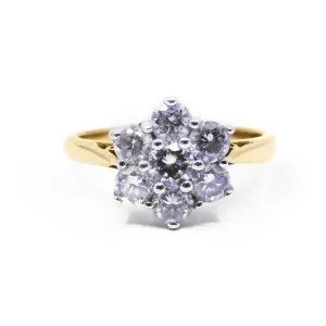1.00ct Diamond Cluster Ring | Pre-Loved | 18K Yellow Gold