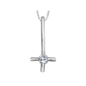 10K White Gold (0.035ct) Fancy Diamond Solitaire Pendant