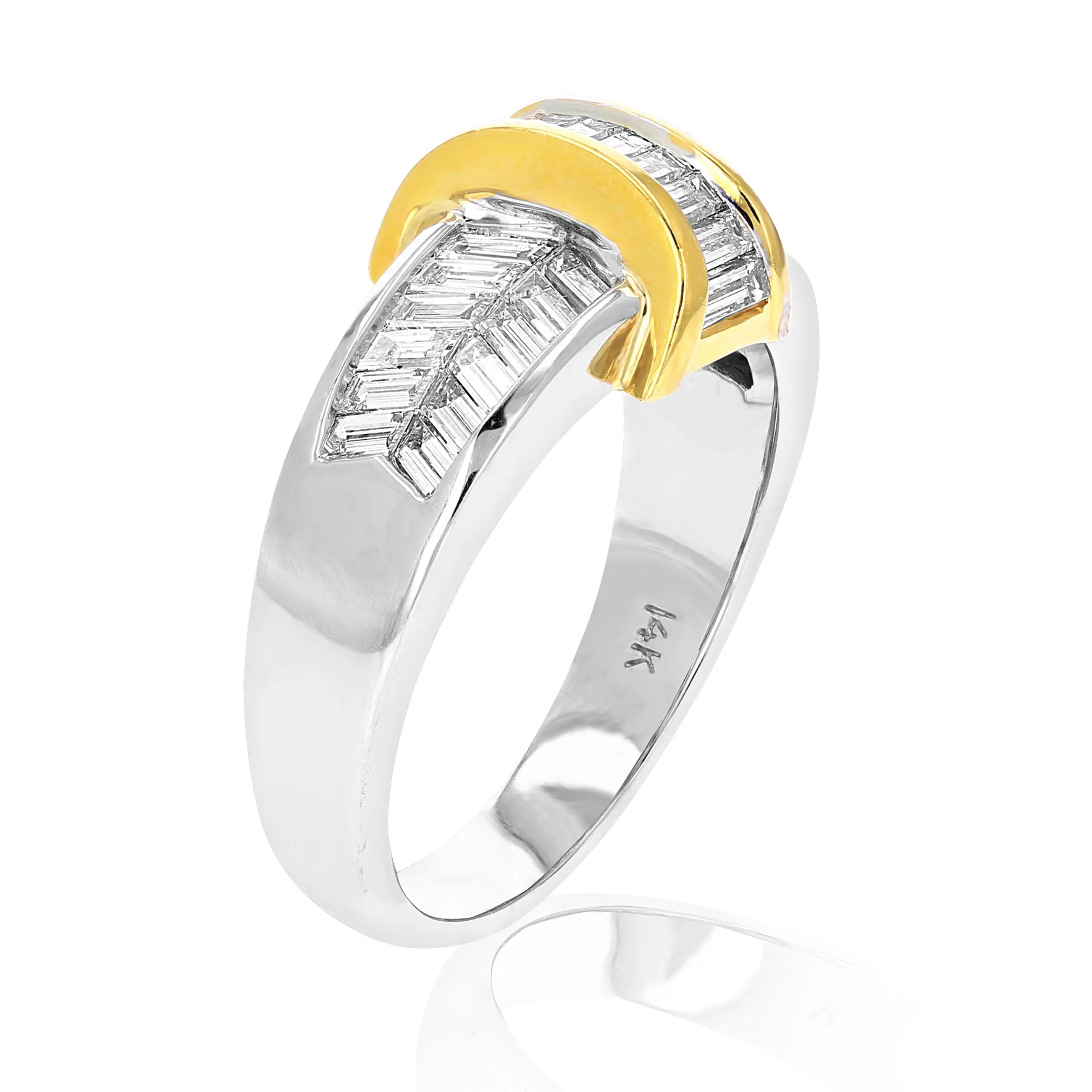 1.10 cttw Baguette Diamond Wedding Band in 14K two-tone gold