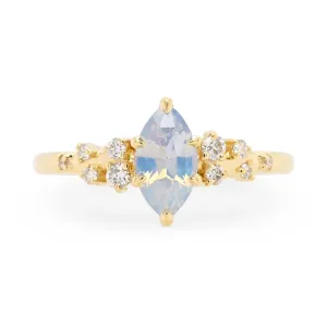 1.17ct Cielo Opalescent Marquise Sapphire & Diamond Engagement Ring