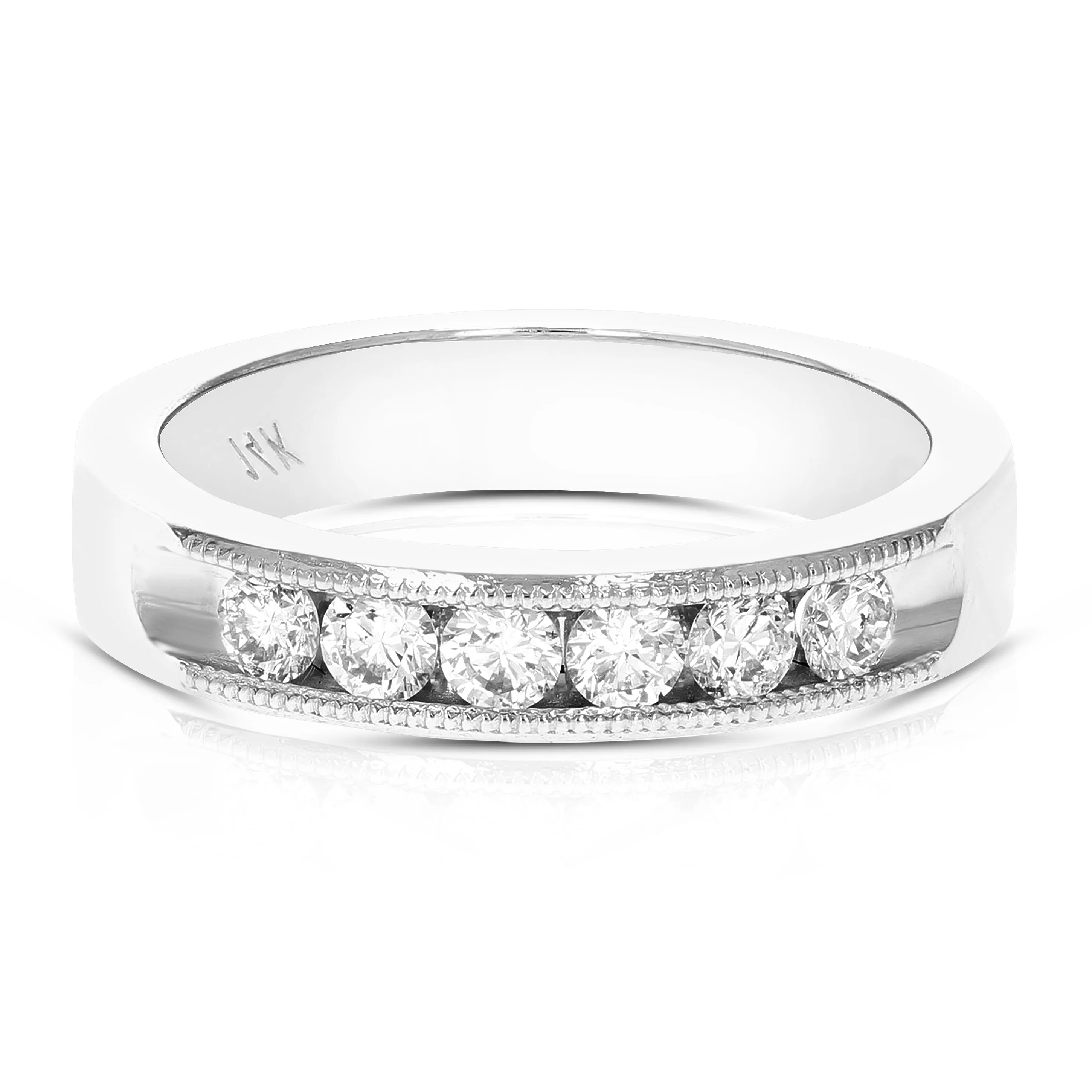 1/2 cttw Diamond Machine Wedding Band in 14K White Gold