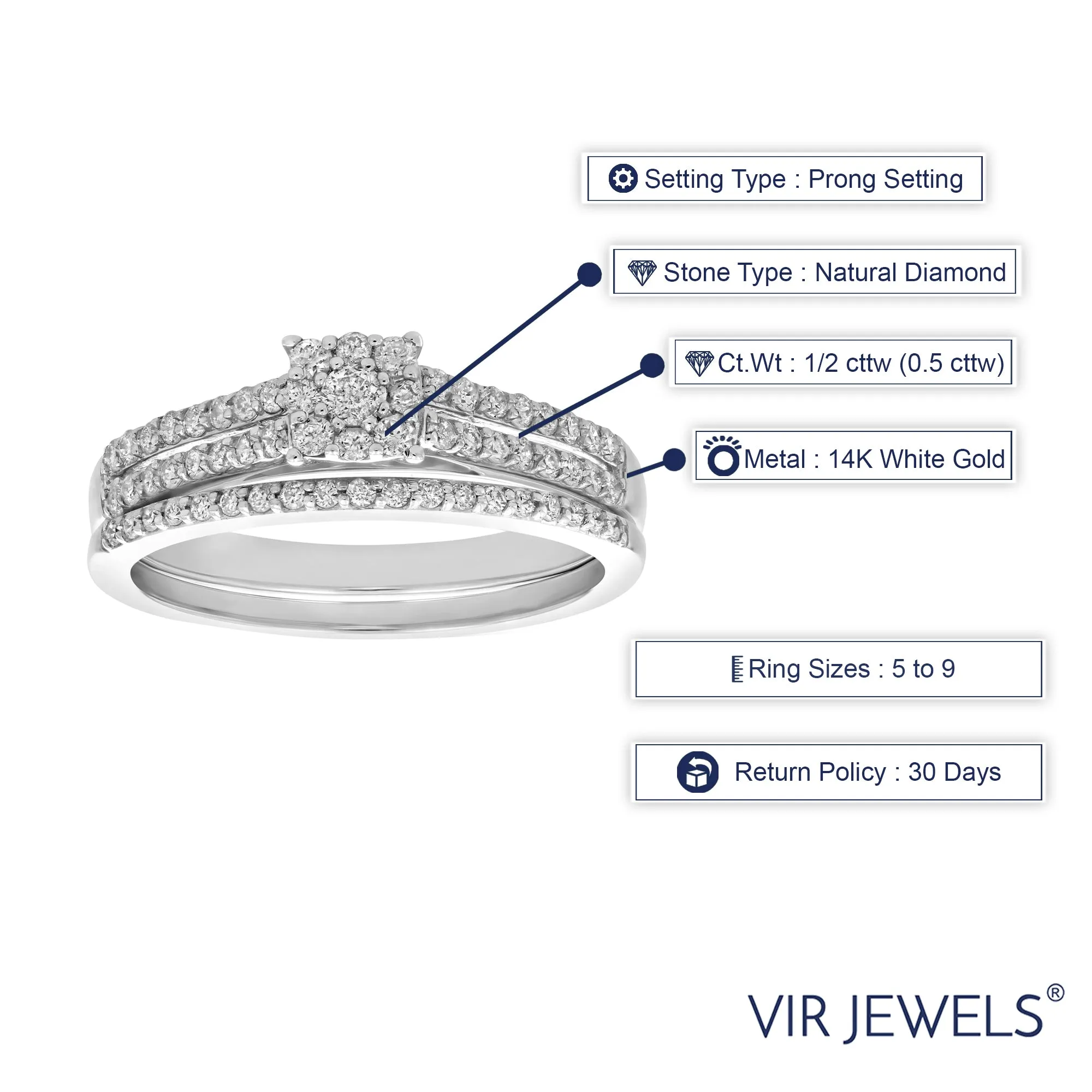 1/2 Cttw Diamond Wedding Ring in White Gold