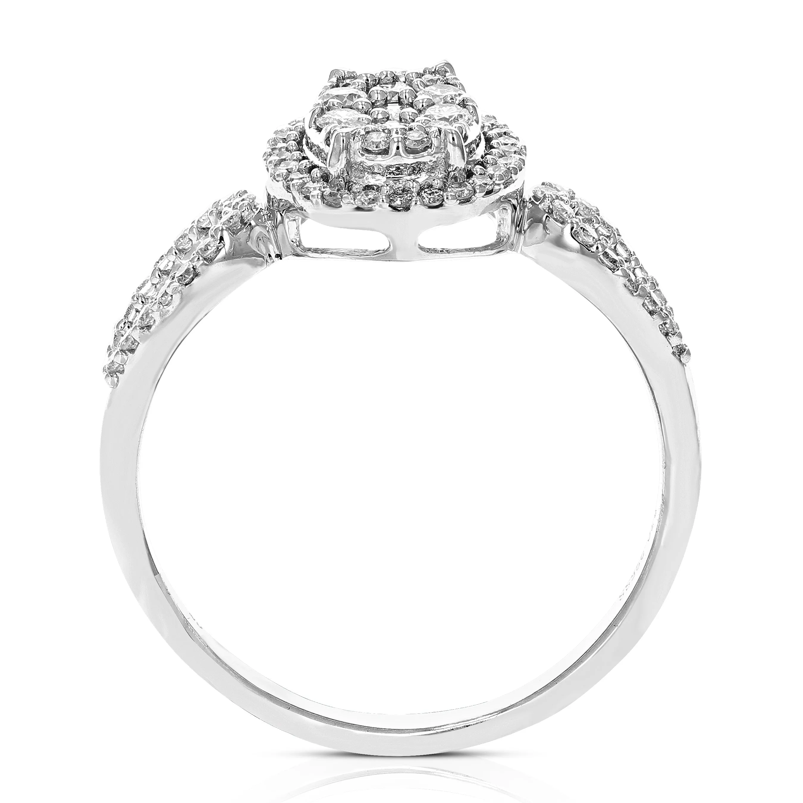 1/2 cttw Lab Grown Diamond Engagement Oval Ring Sterling Silver