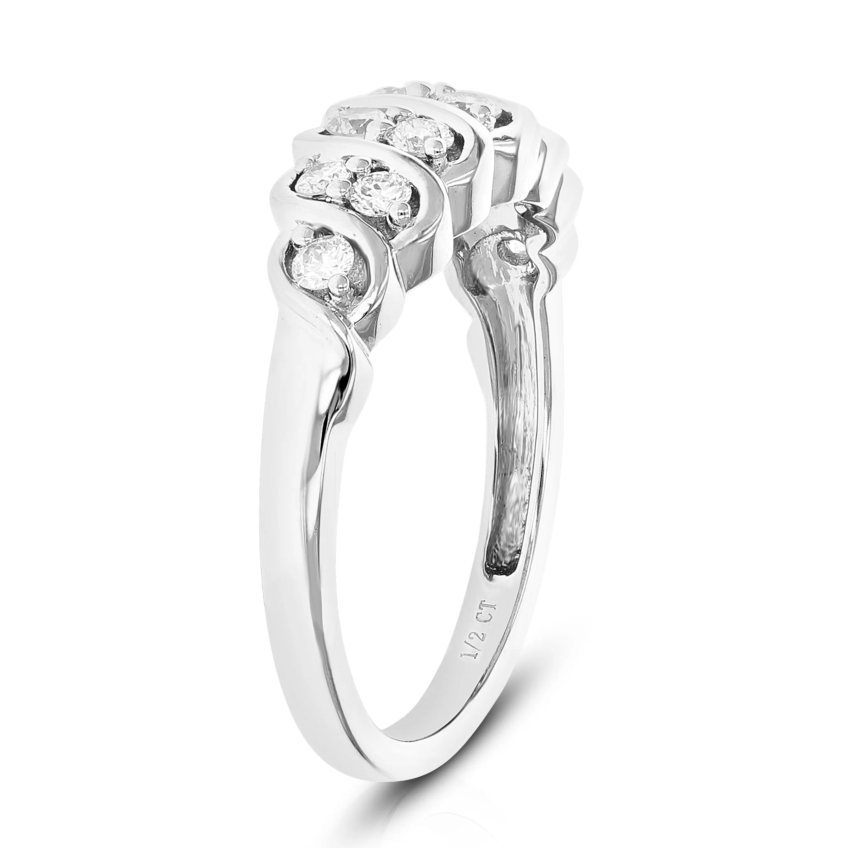 1/2 cttw Lab Grown Diamond Multi Twist Wedding Band in Silver