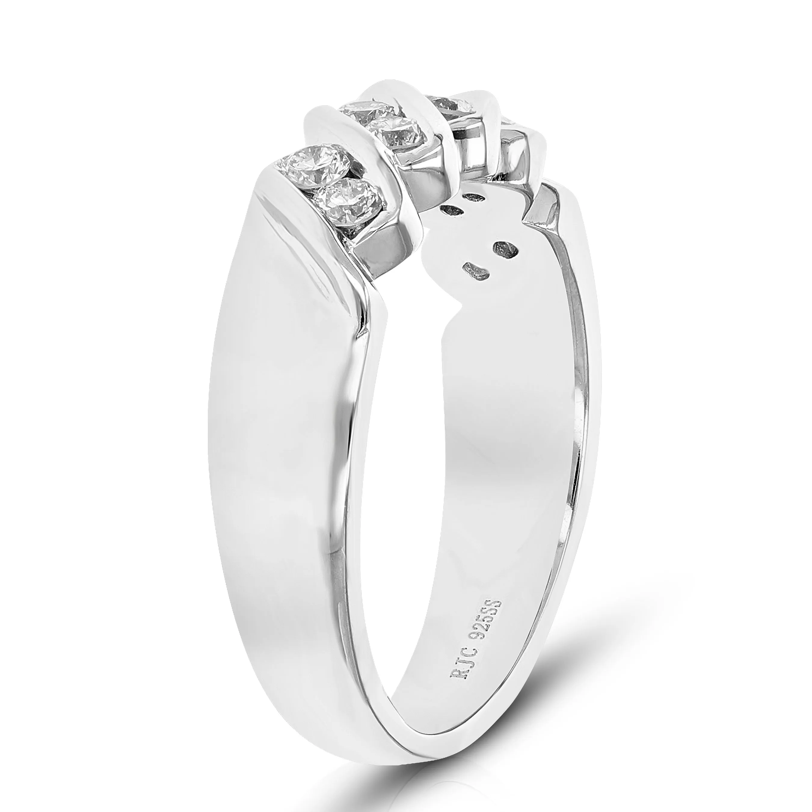 1/2 cttw Lab Grown Diamond Swirl Wedding Band in Sterling Silver
