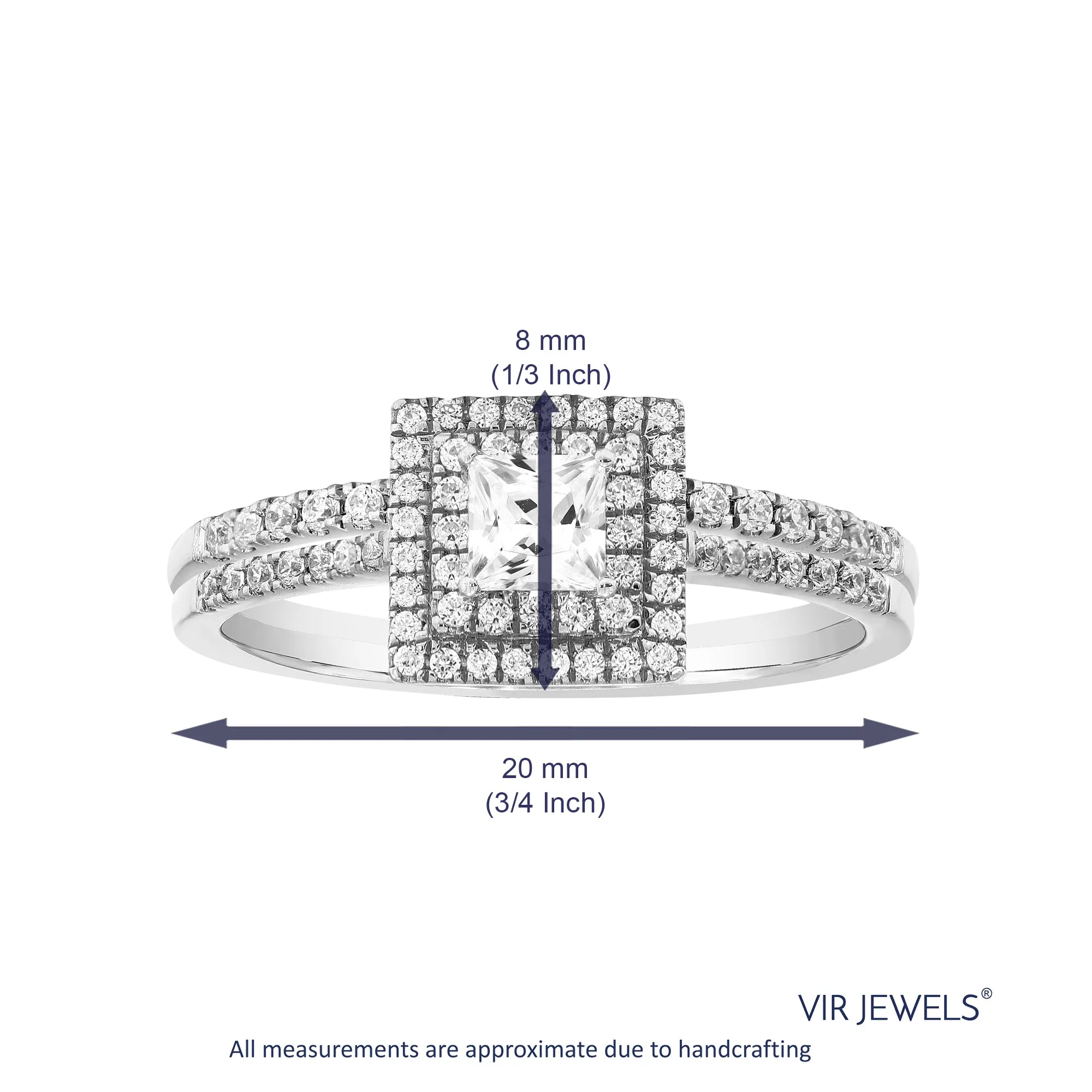 1/2 cttw Princess Lab Grown Diamond Bridal Set in 14K White Gold