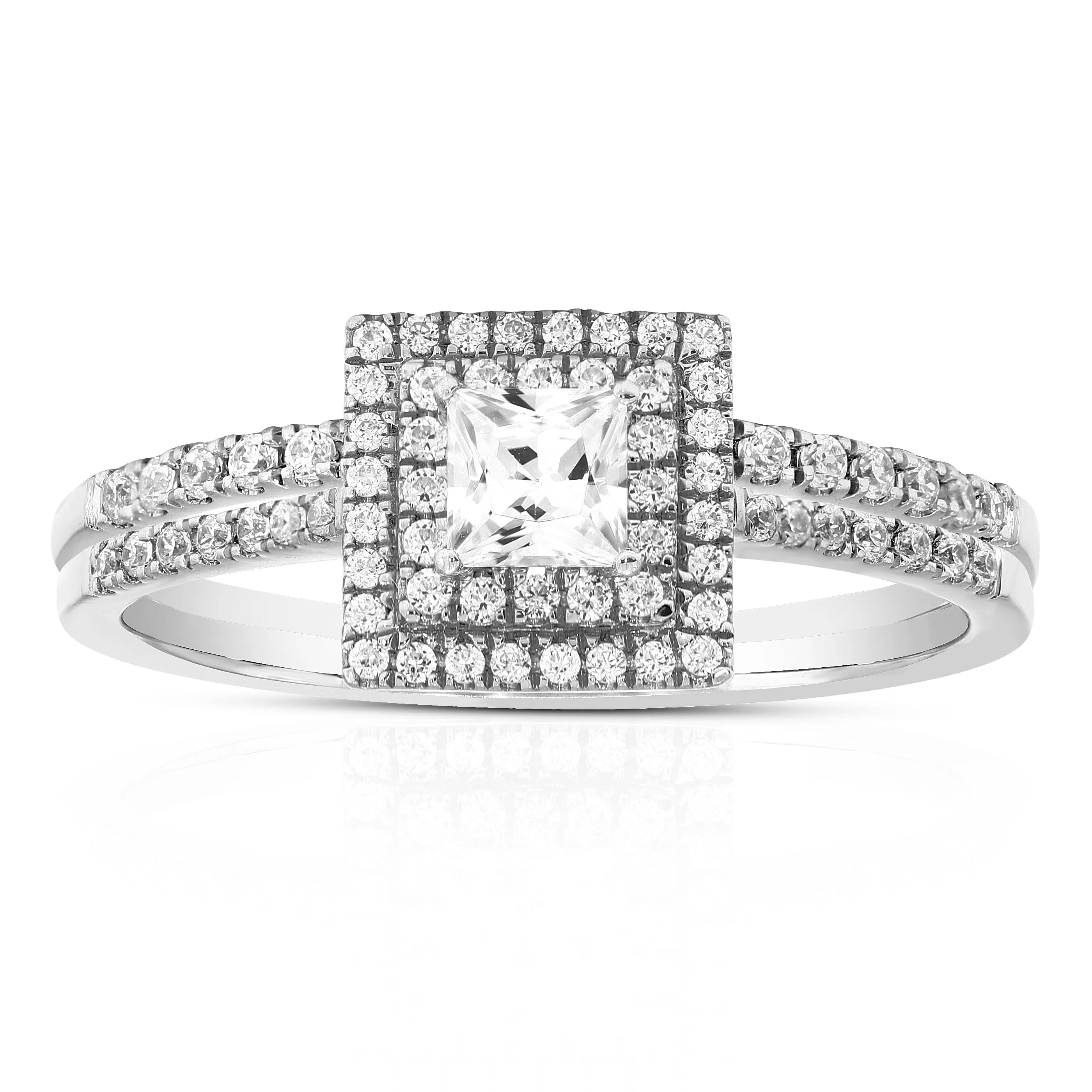 1/2 cttw Princess Lab Grown Diamond Bridal Set in 14K White Gold
