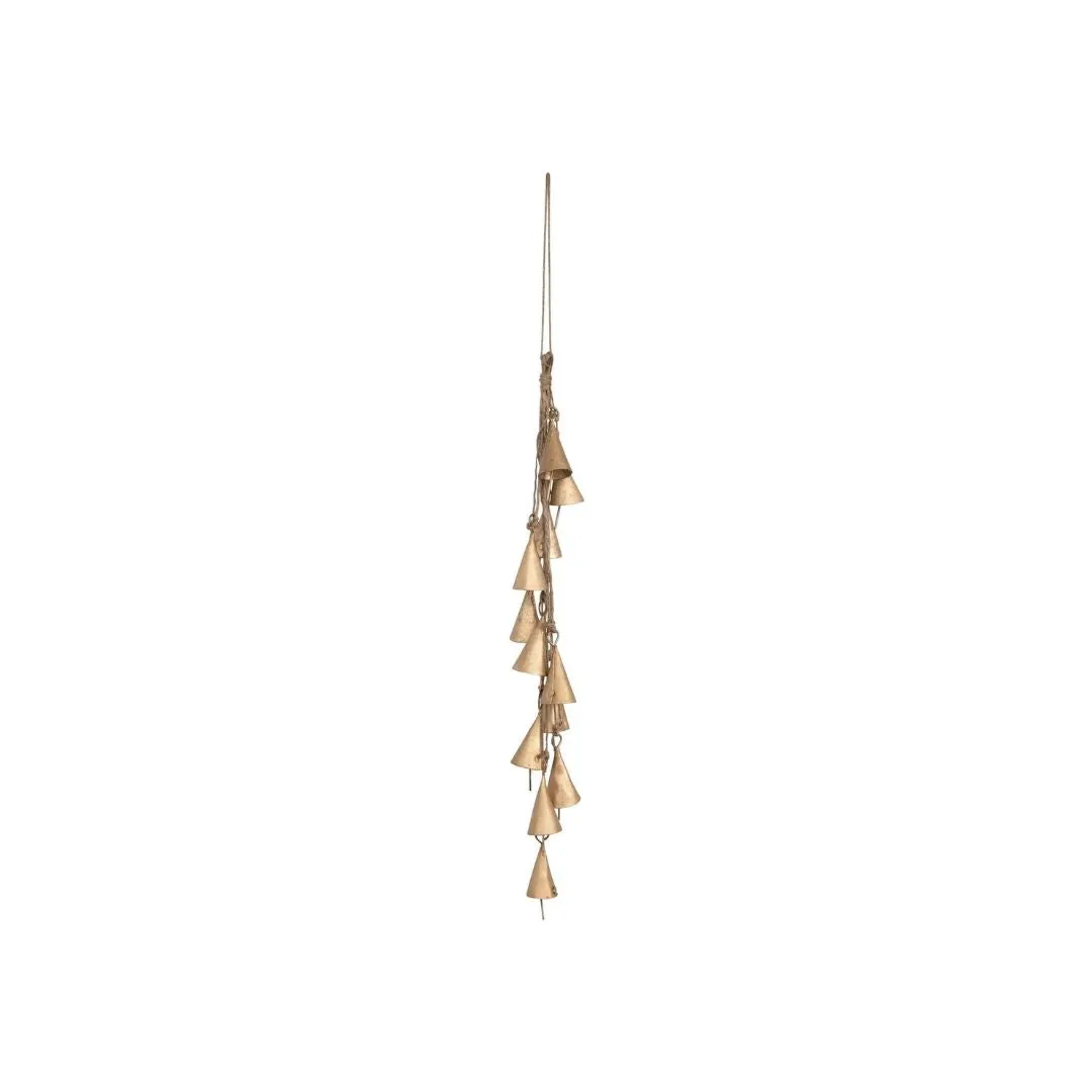 12.5" Brass Metal Bell Cluster