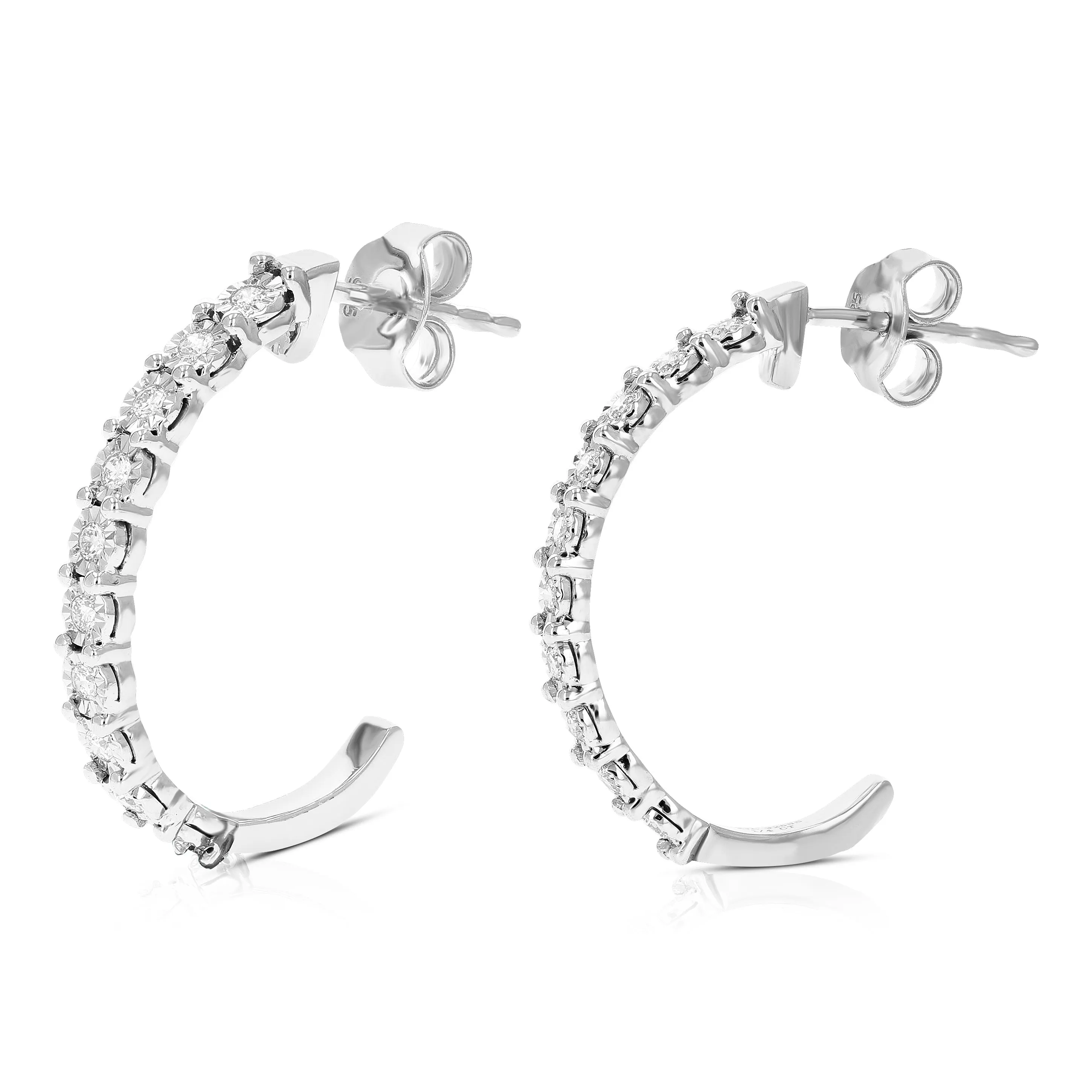 1/4 cttw Lab Grown Diamond Semi Dangle Earrings in Sterling Silver