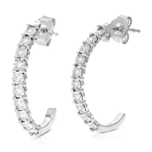 1/4 cttw Lab Grown Diamond Semi Dangle Earrings in Sterling Silver
