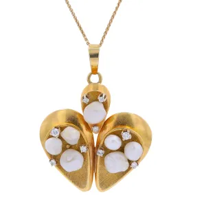 14K YG Baroque Pearl Pendant