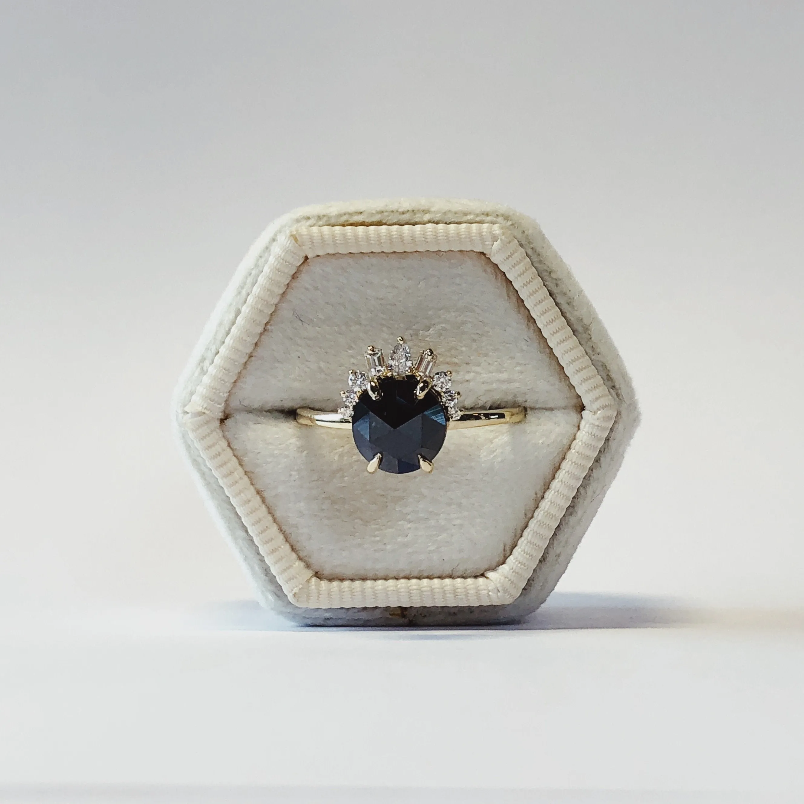 14ky 1.19ct Round Black Salt & Pepper "Georgia" Diamond Ring