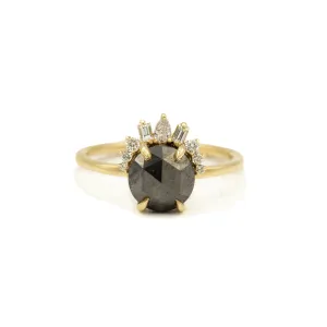 14ky 1.19ct Round Black Salt & Pepper "Georgia" Diamond Ring