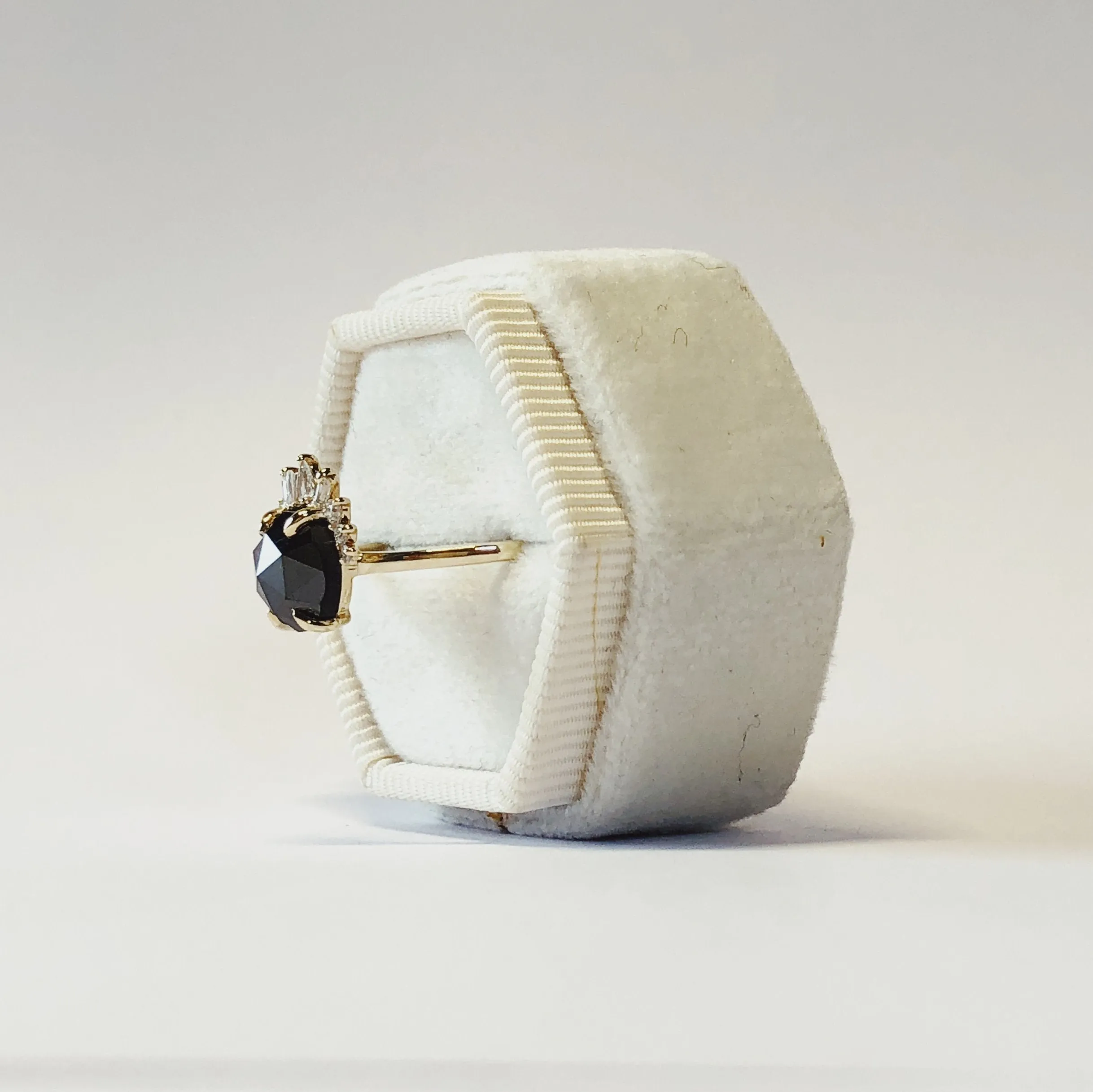 14ky 1.19ct Round Black Salt & Pepper "Georgia" Diamond Ring