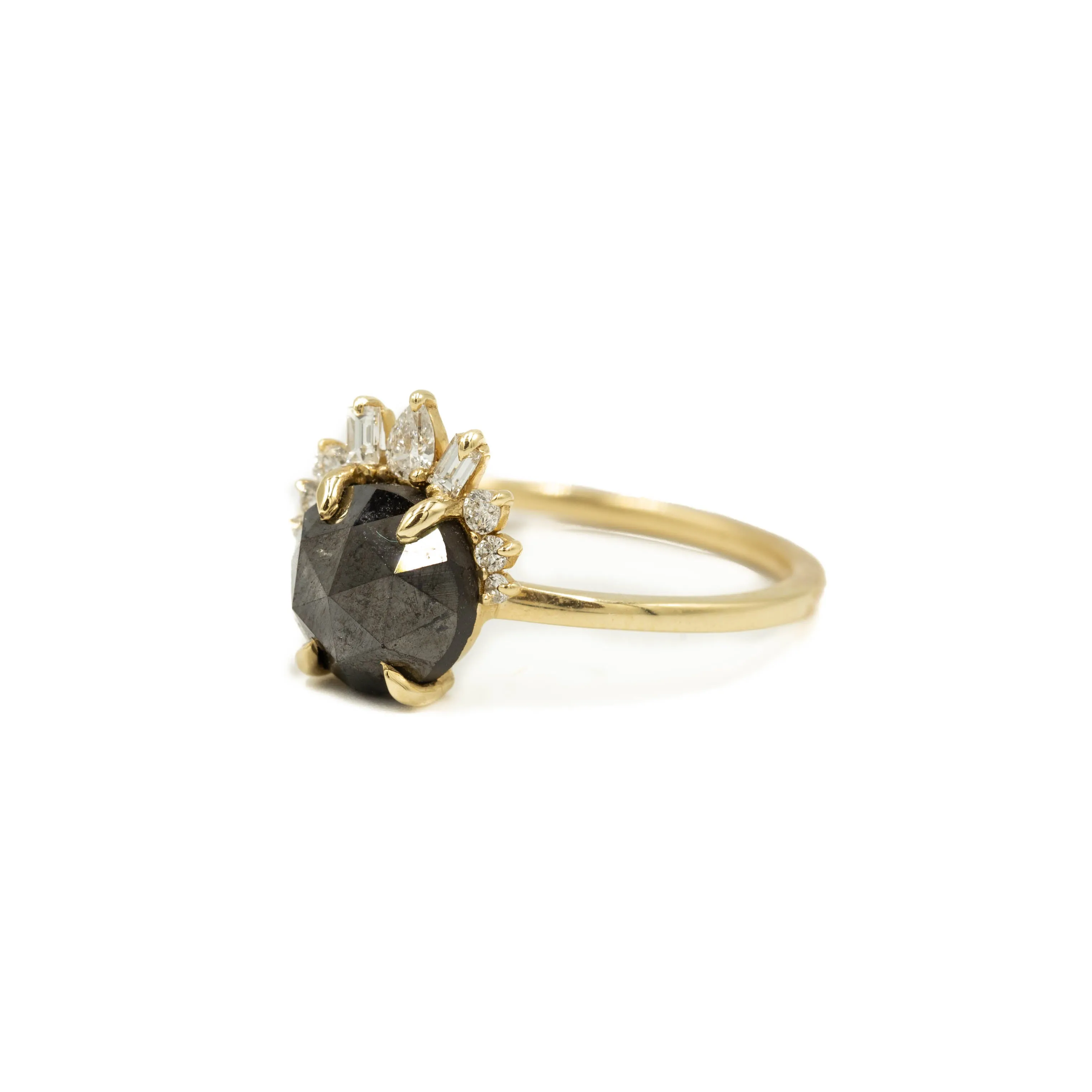 14ky 1.19ct Round Black Salt & Pepper "Georgia" Diamond Ring