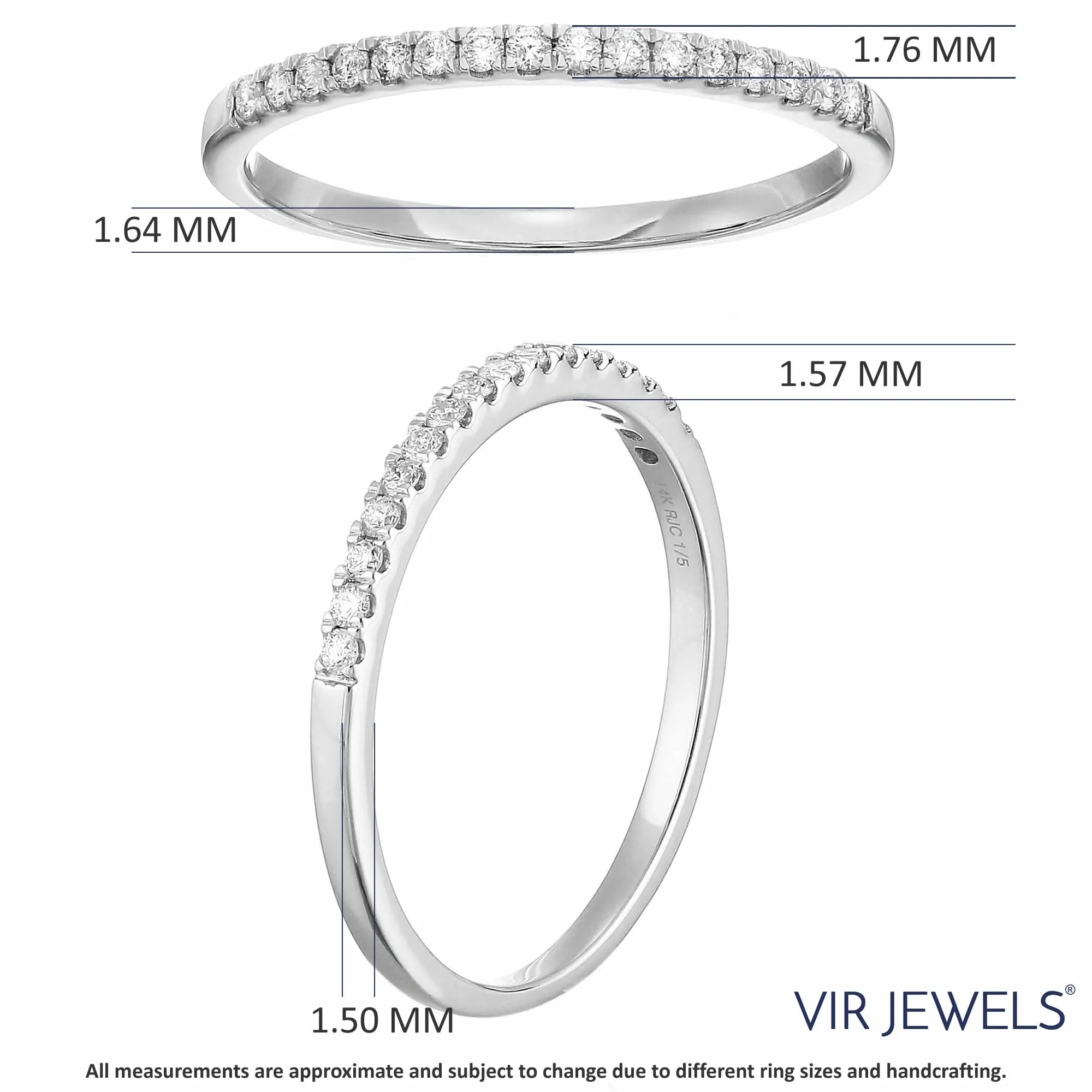 1/5 cttw Diamond Wedding Band in 14k Gold