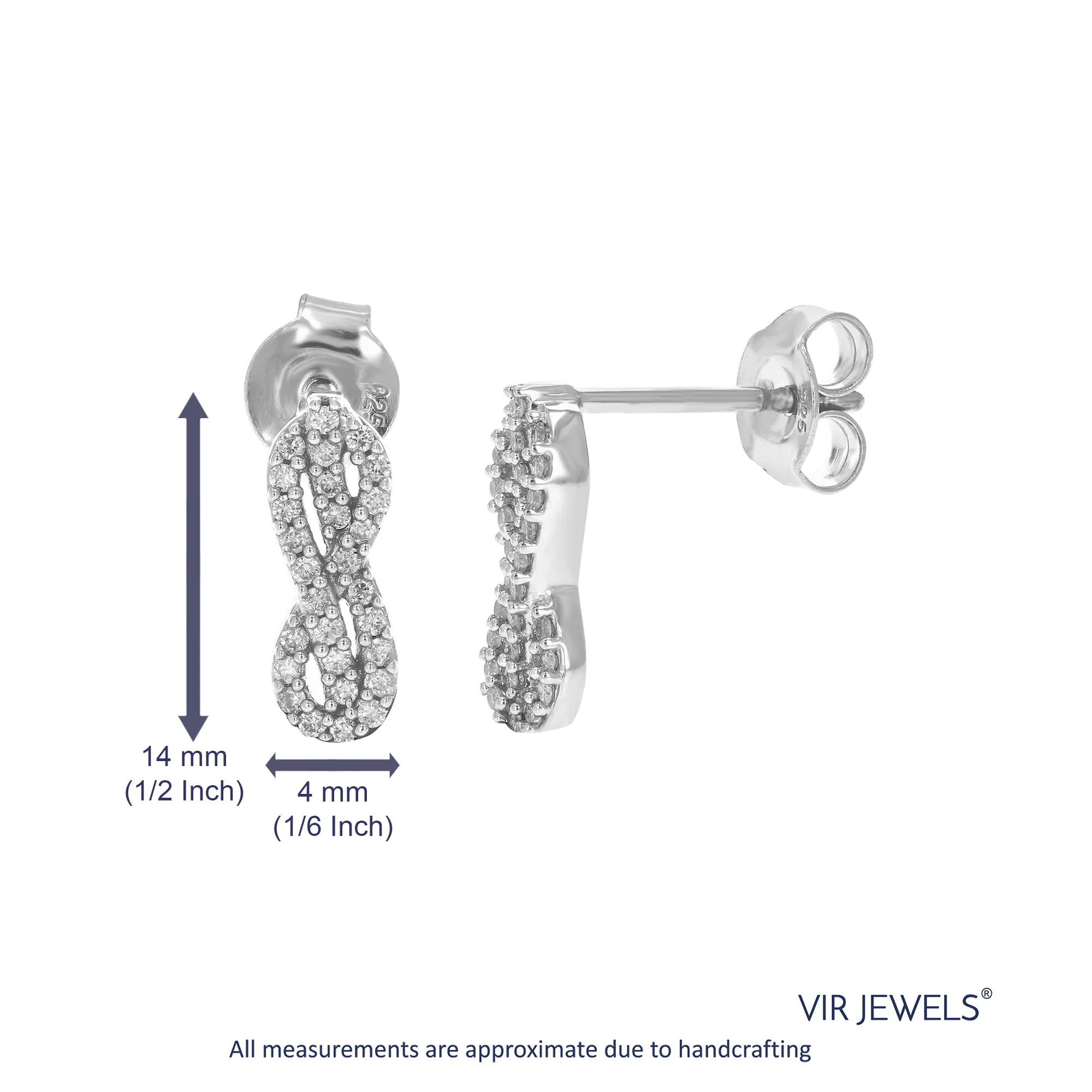 1/5 cttw Lab Grown Diamond Infinity Drop Earring Sterling Silver