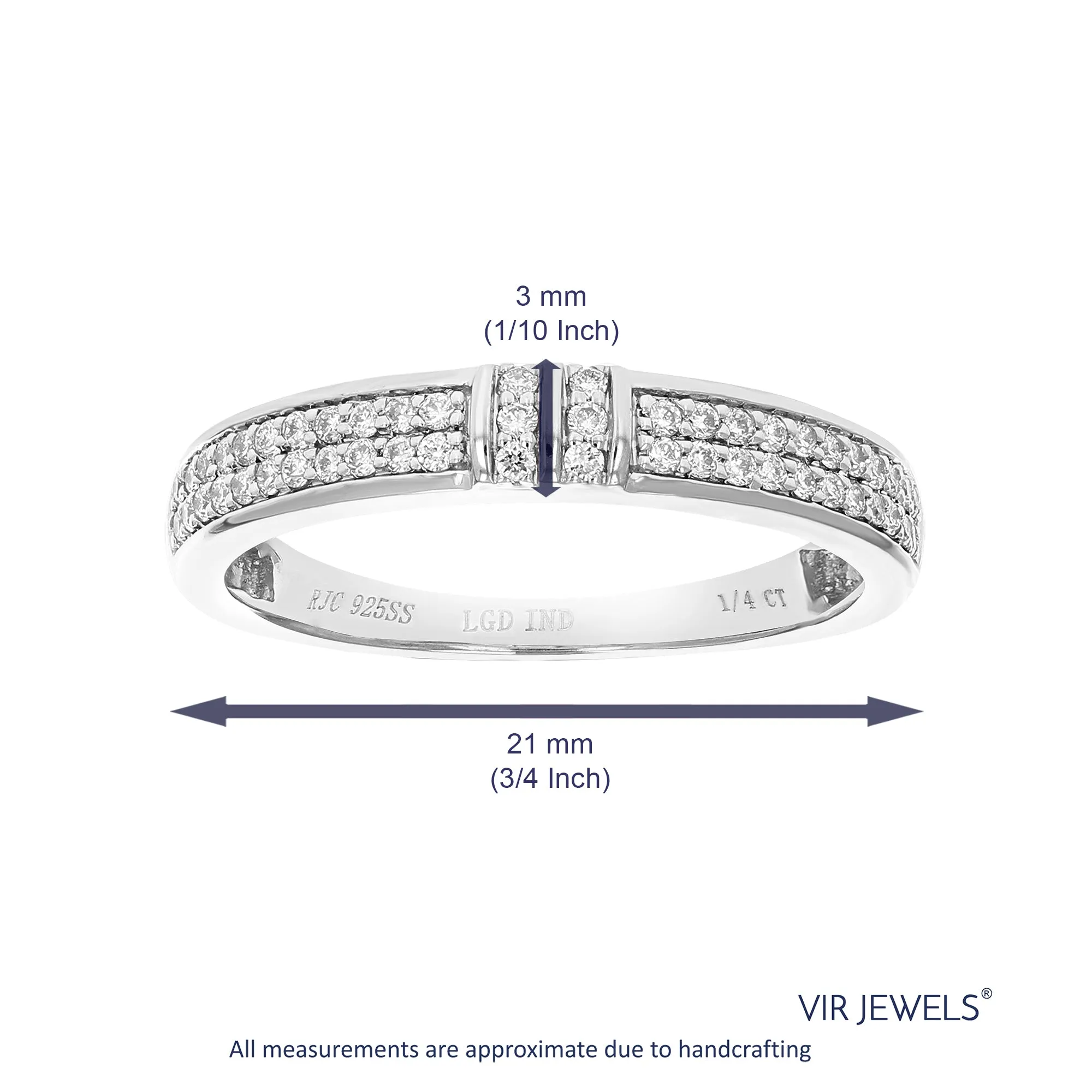1/5 cttw Lab Grown Diamond Knot Wedding Band in Sterling Silver