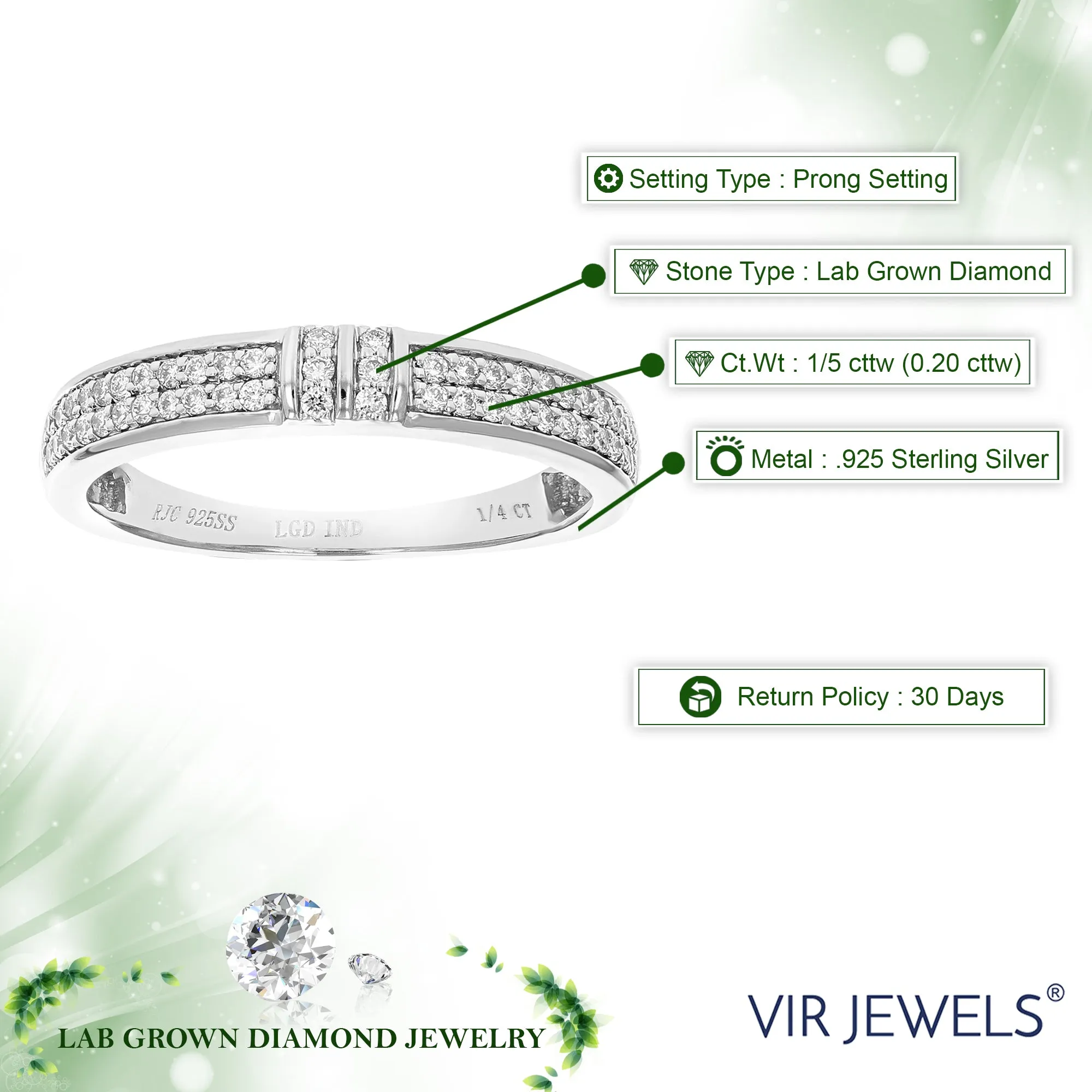 1/5 cttw Lab Grown Diamond Knot Wedding Band in Sterling Silver