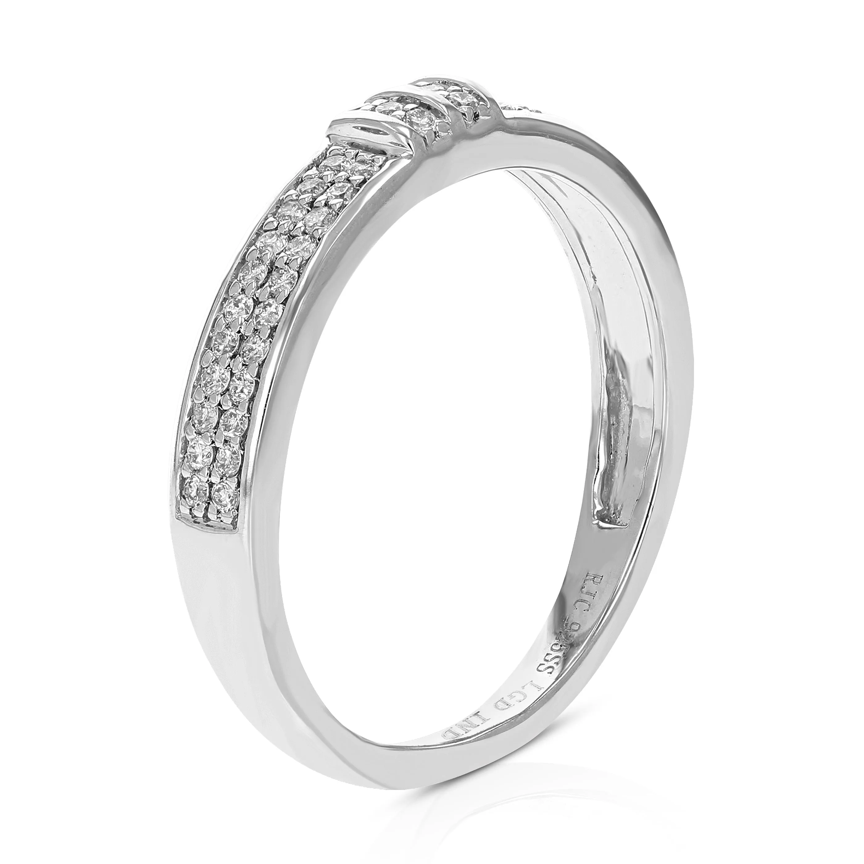 1/5 cttw Lab Grown Diamond Knot Wedding Band in Sterling Silver