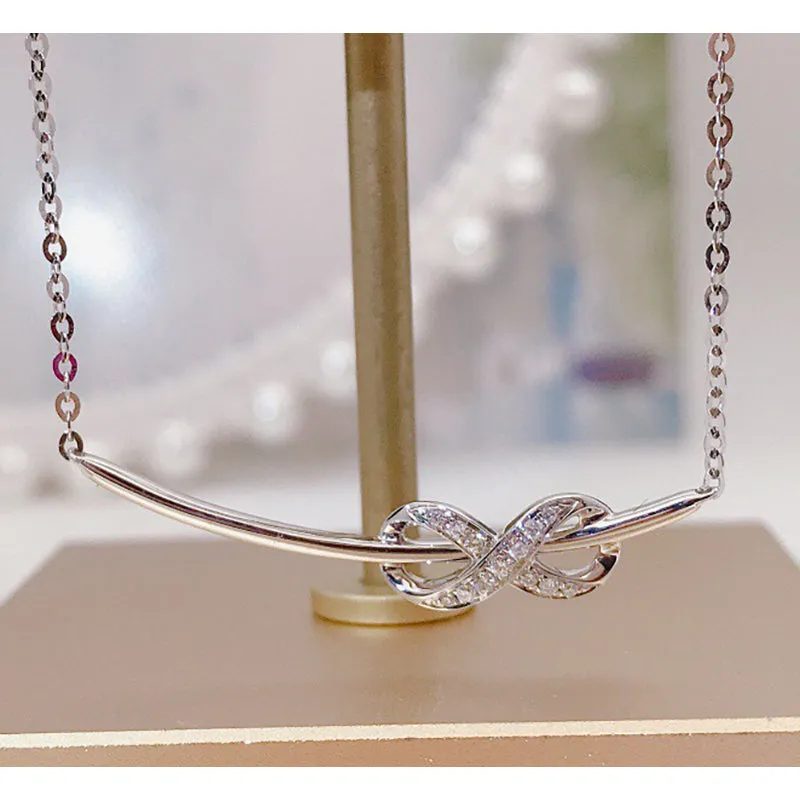 18K Gold 0.04ct Natural Diamond Geometric Exquisite Necklace