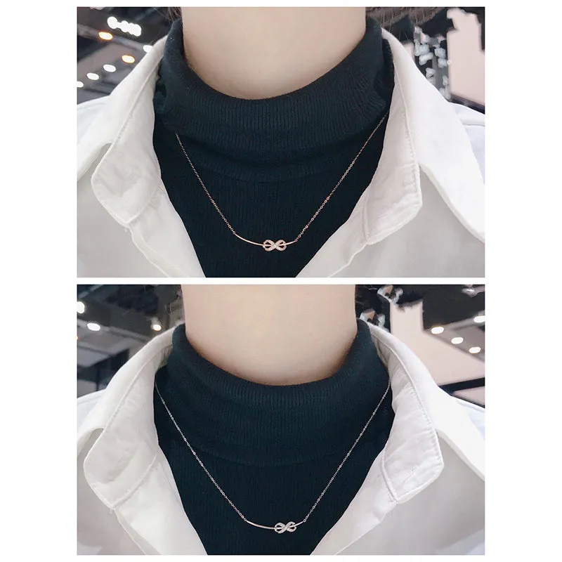 18K Gold 0.04ct Natural Diamond Geometric Exquisite Necklace