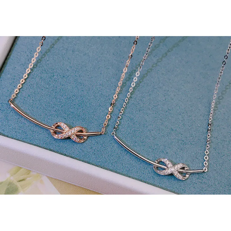 18K Gold 0.04ct Natural Diamond Geometric Exquisite Necklace