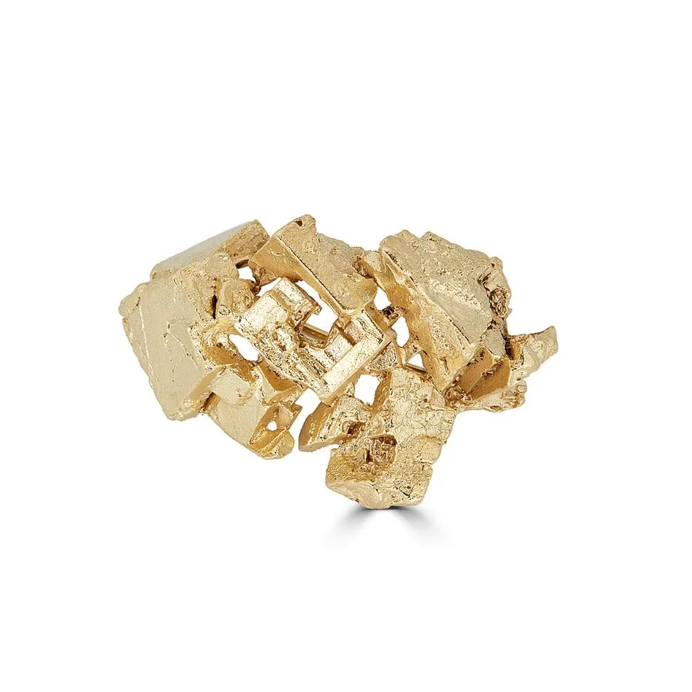 18K Gold-Plated Brass Fluorita Brooch