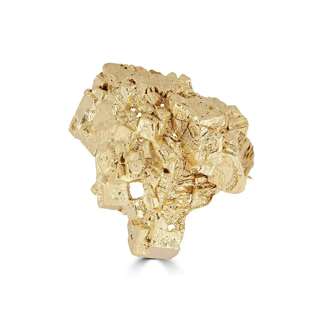 18K Gold-Plated Brass Large Fluorita Brooch