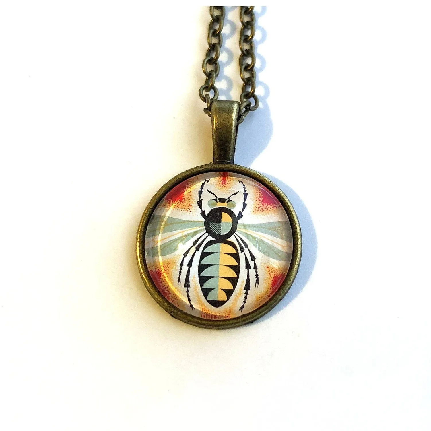 1963 Romanian Honey Bee Stamp - Postage Stamp Necklace