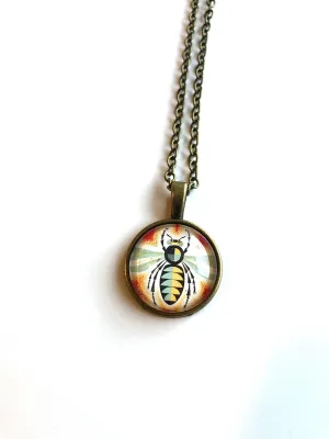1963 Romanian Honey Bee Stamp - Postage Stamp Necklace
