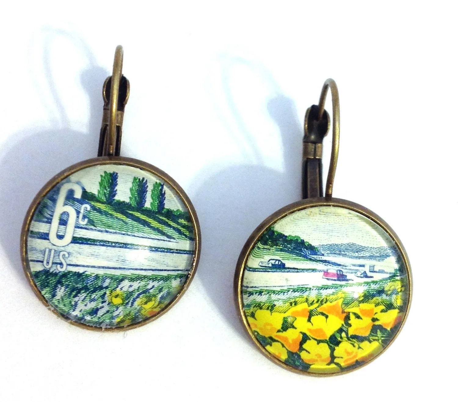 1969 United States Stamp - Keep America Beautiful - Postage Stamp Earrings