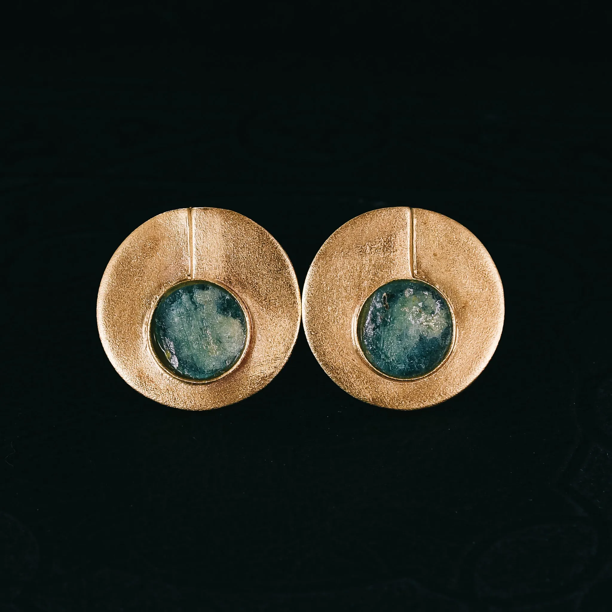 1970s Modernist Roman Glass Earrings