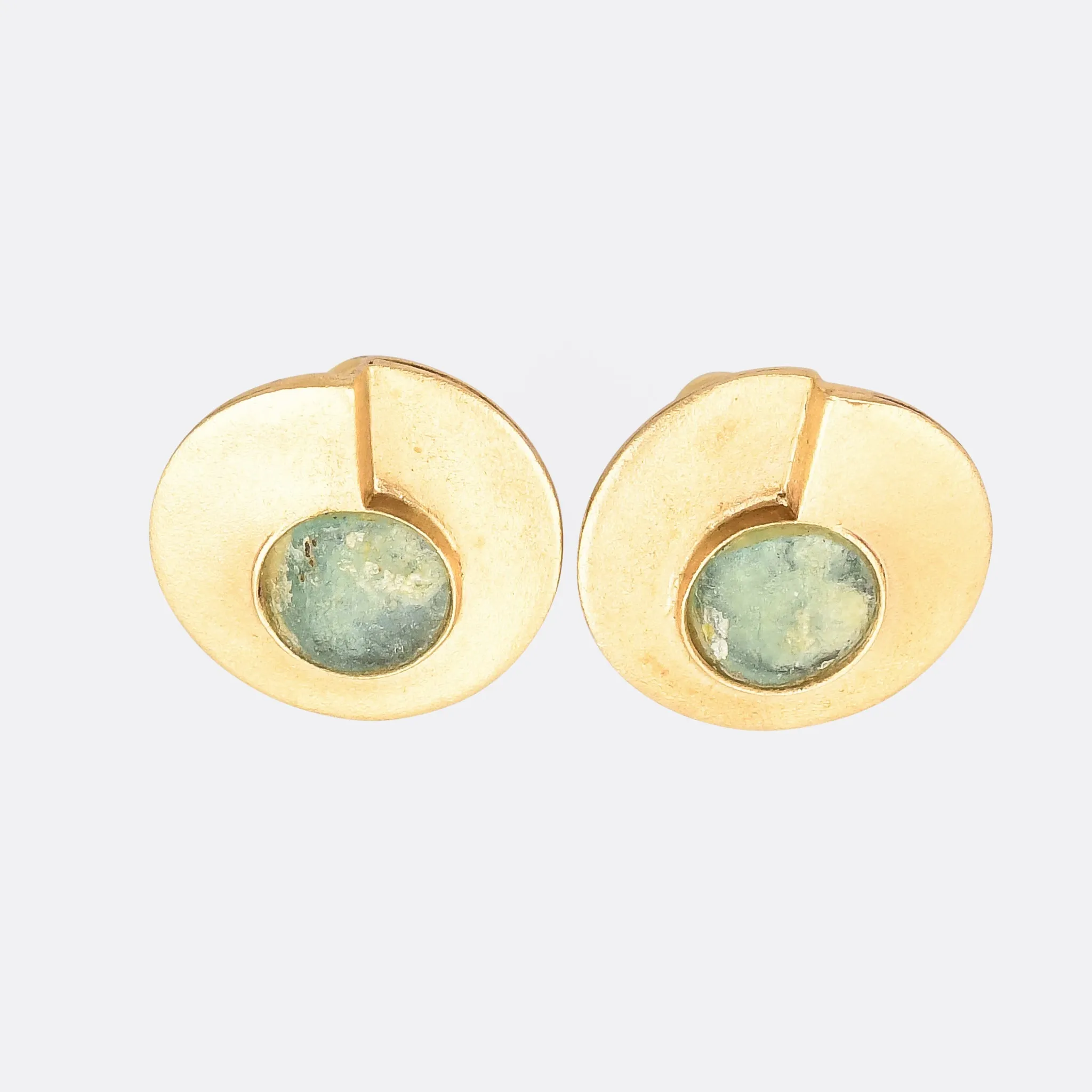 1970s Modernist Roman Glass Earrings