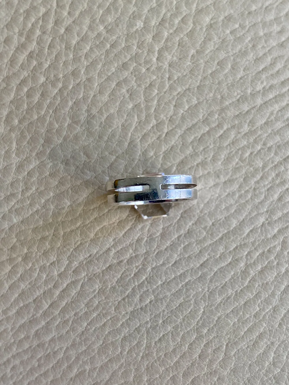 1971 Rey Urban Modernist Sterling Silver and Quartz Cocktail Ring - Size 5