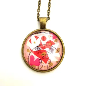 1999 Japanese Hearts and Doves Stamp - Postage Stamp Necklace