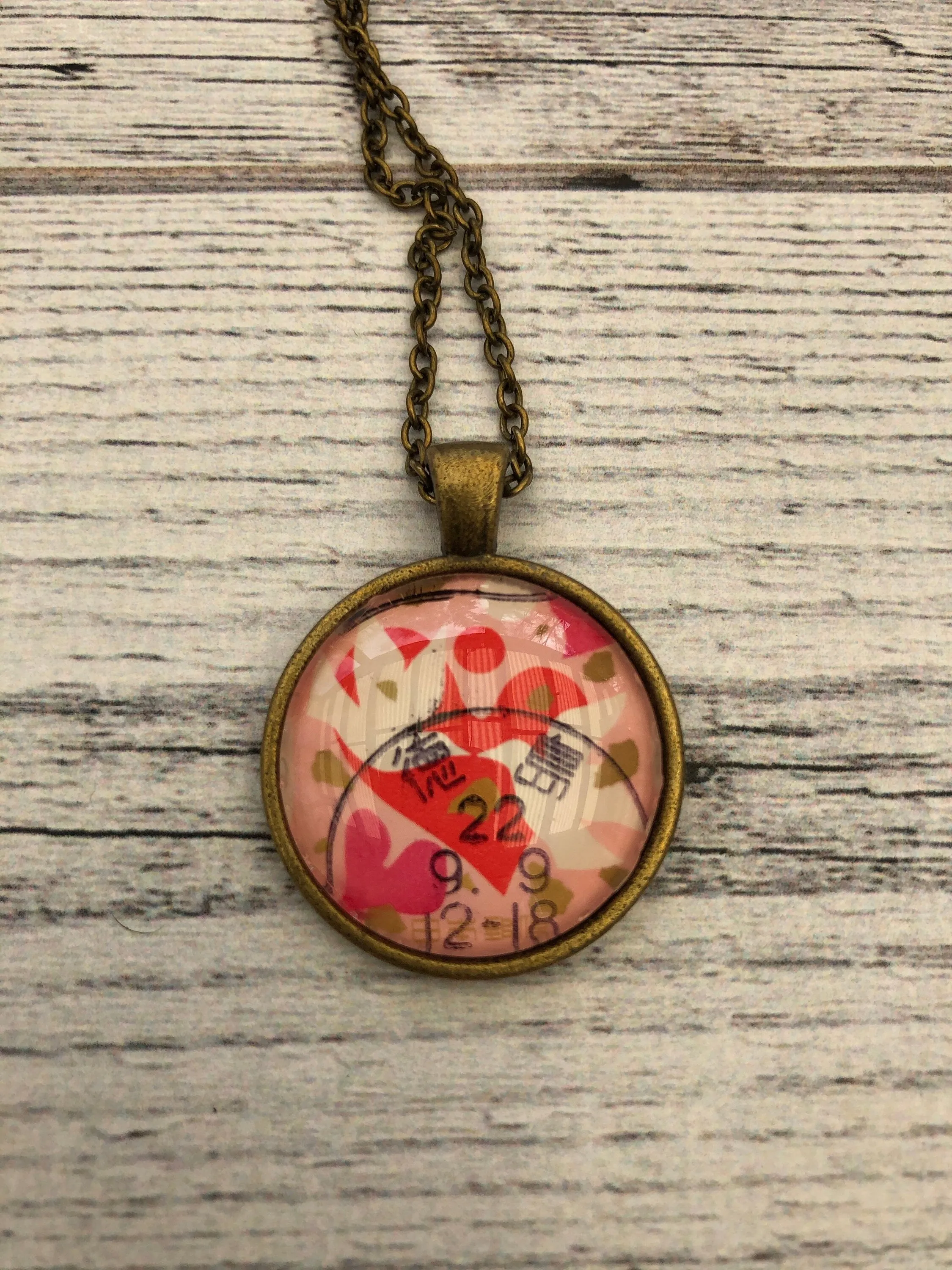 1999 Japanese Hearts and Doves Stamp - Postage Stamp Necklace