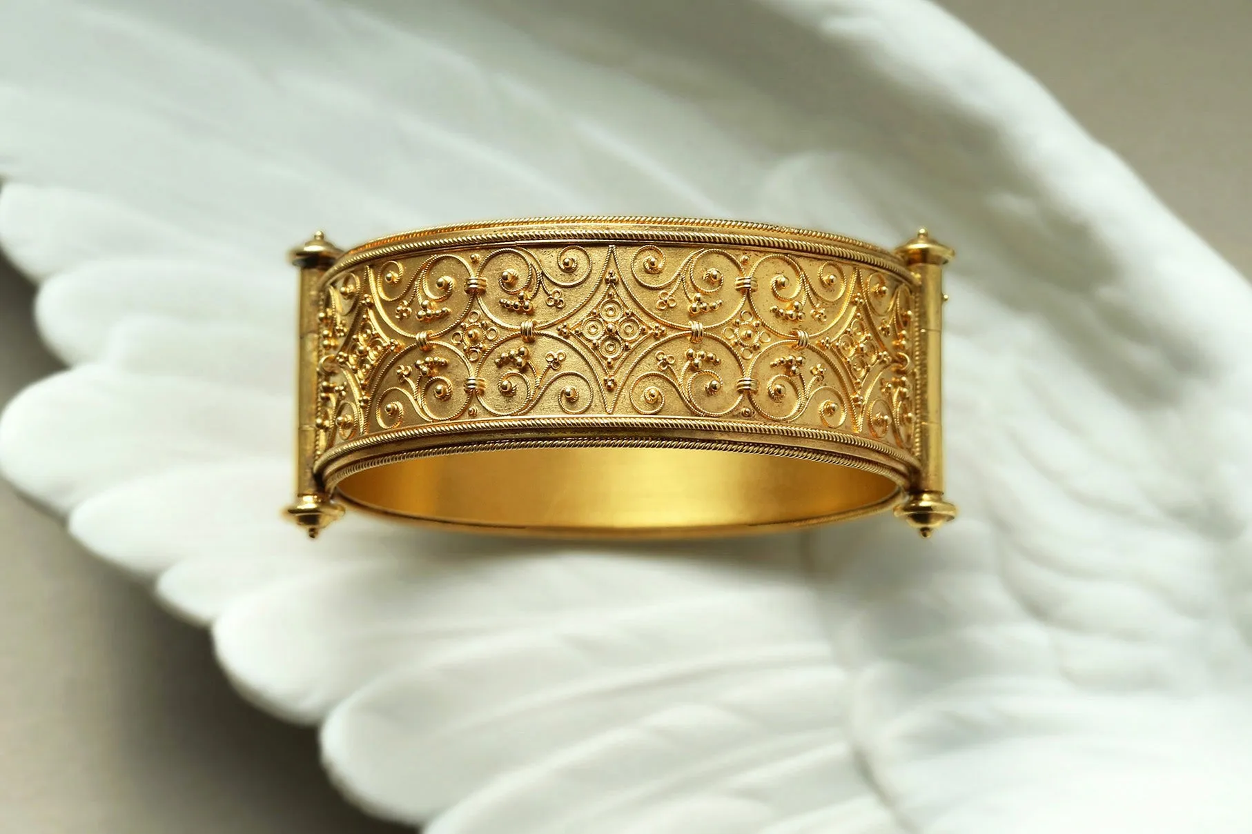 19th Century Grand Tour Gold ROMA Bangle