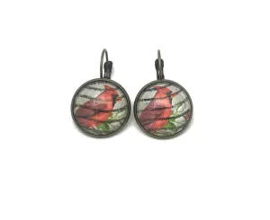 2016 Northern Cardinal - USA Stamp - Postage Stamp Earrings