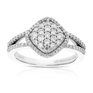 2/3 cttw Lab Grown Diamond Engagement Rings in Sterling Silver