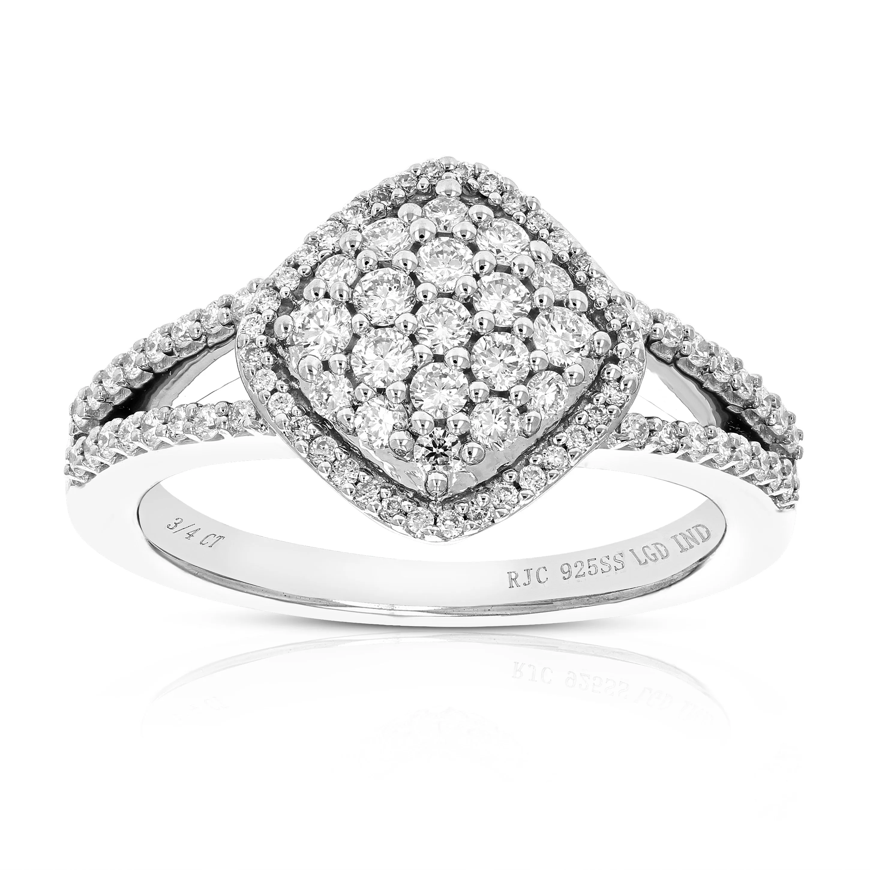 2/3 cttw Lab Grown Diamond Engagement Rings in Sterling Silver