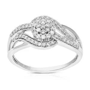 2/5 cttw Lab Grown Diamond Braid Engagement Ring in Sterling Silver